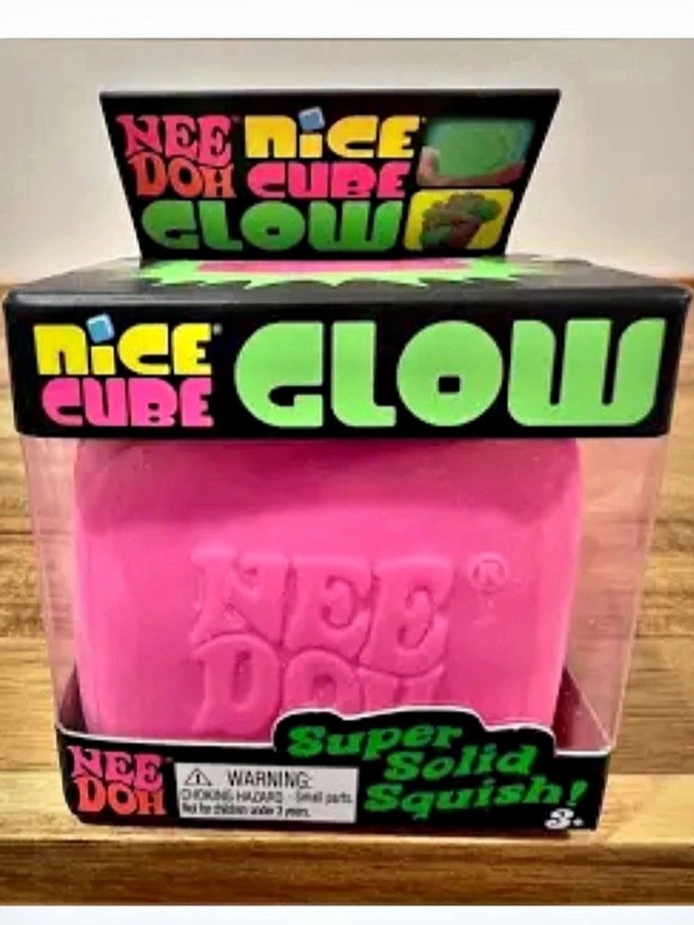 NeeDoh Nice Cube Glow Fidget Toy Pink NWT